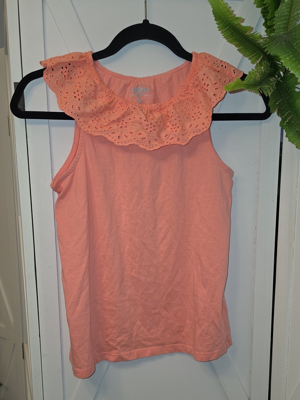 OshKosh B'gosh Coral Eyelet Ruffle Tank